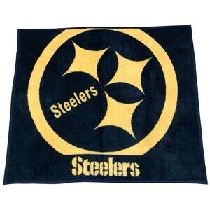 VTG Pittsburgh Steelers Spell Out Logo Biederlack Stadium Plush Throw Blanket
